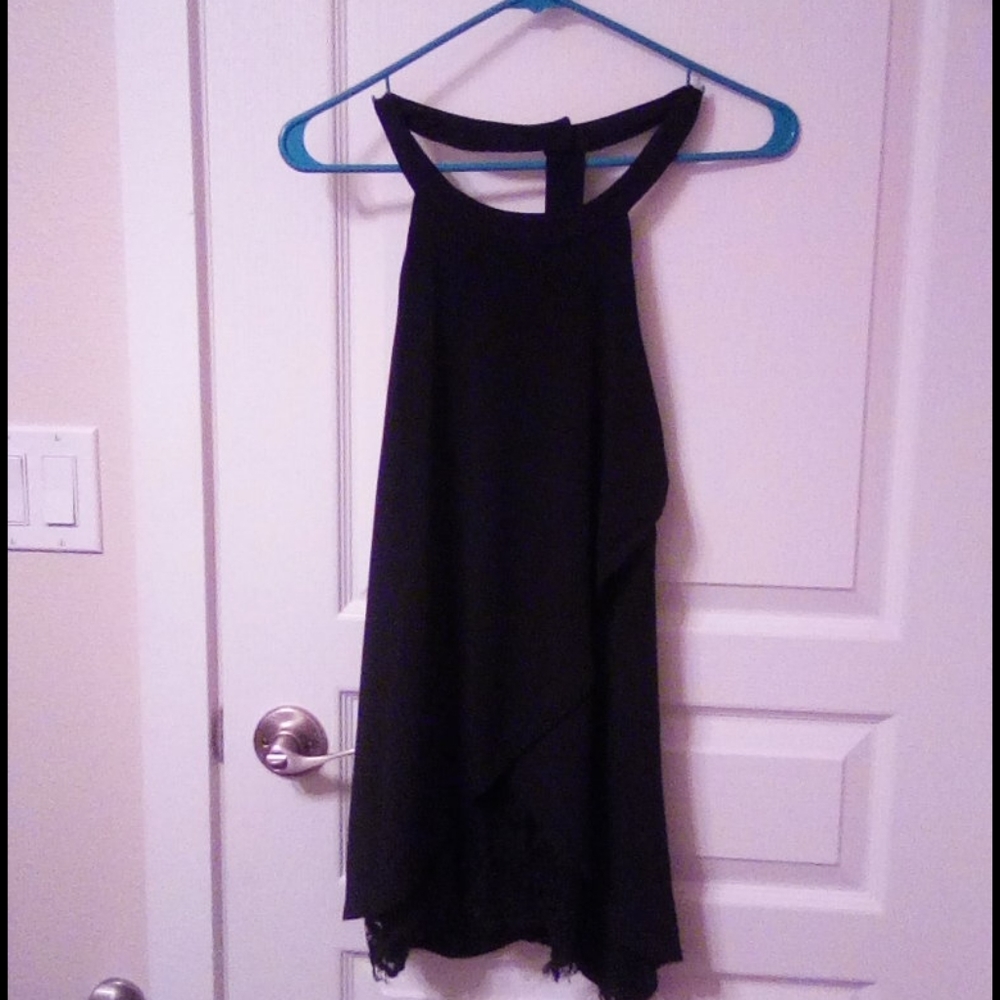 Chic black lace top.